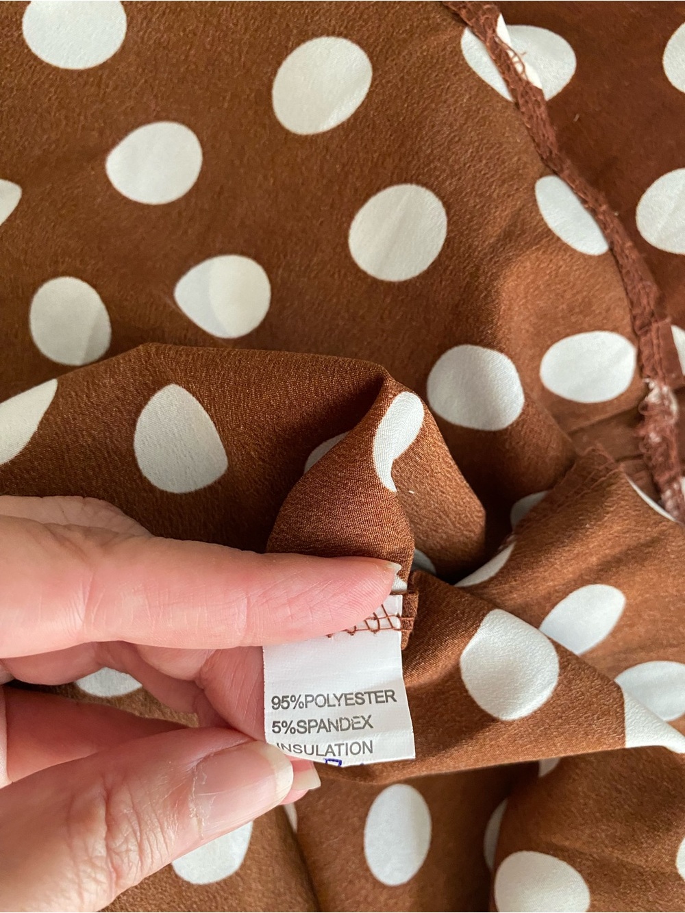 Women’s Brown Polka Dot Sleeveless Dress XL - Picture 8 of 8